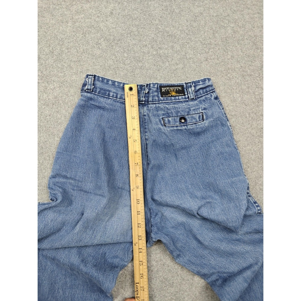 Vintage Rocky Mountain Jeans Womens 24 Blue Med Wash High Rise Tapered Denim - Picture 6 of 9